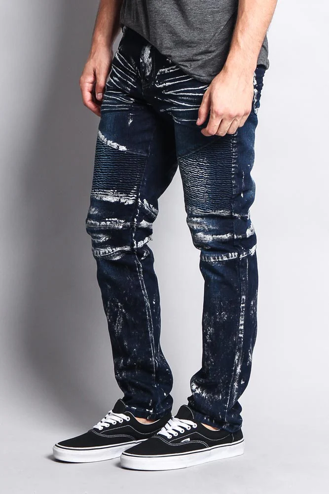 Foil Edge Biker Denim Jeans - Image 7