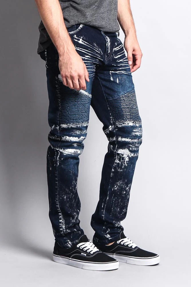 Foil Edge Biker Denim Jeans - Image 9