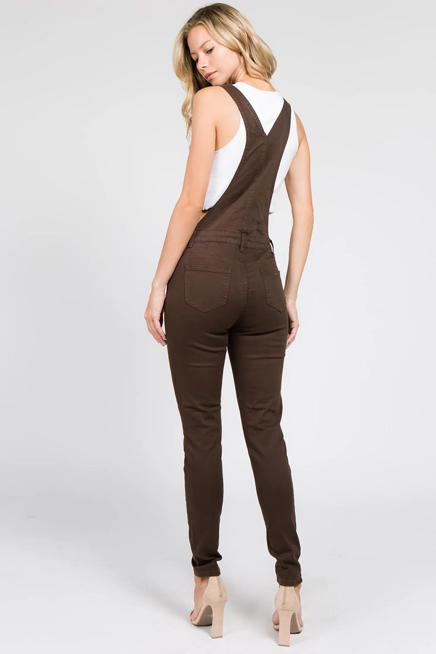 Essential Button Down Color Denim Overalls - Image 7