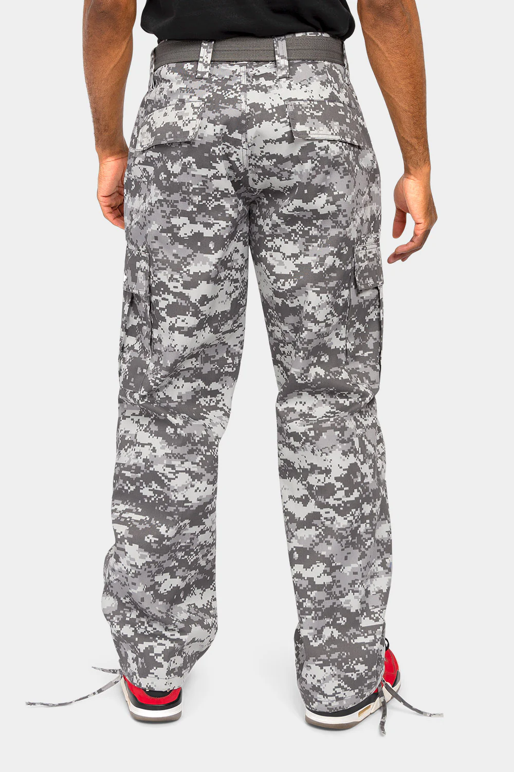 Essential Canvas Cargo Camo Pants with Belt - Image 10