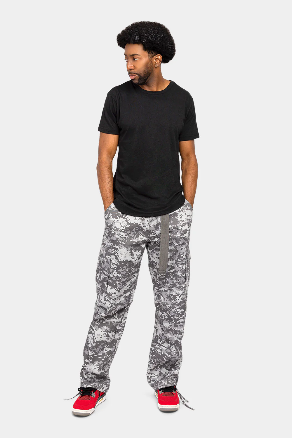 Essential Canvas Cargo Camo Pants with Belt - Image 13