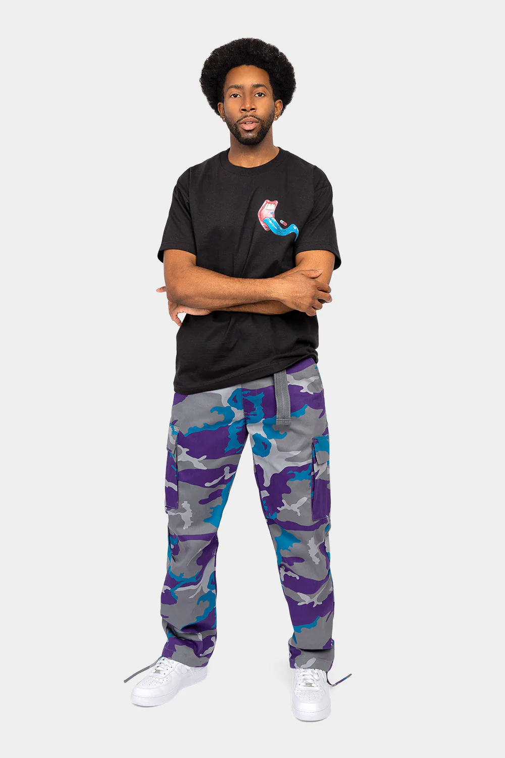 Essential Canvas Cargo Camo Pants with Belt - Image 25