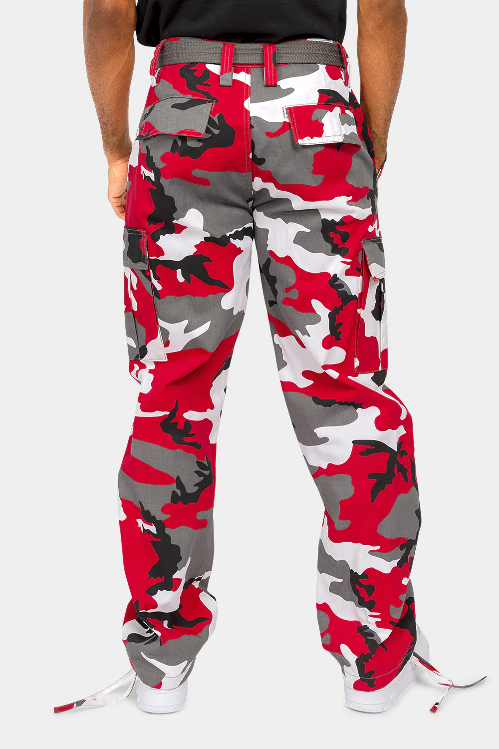 Essential Canvas Cargo Camo Pants with Belt - Image 27