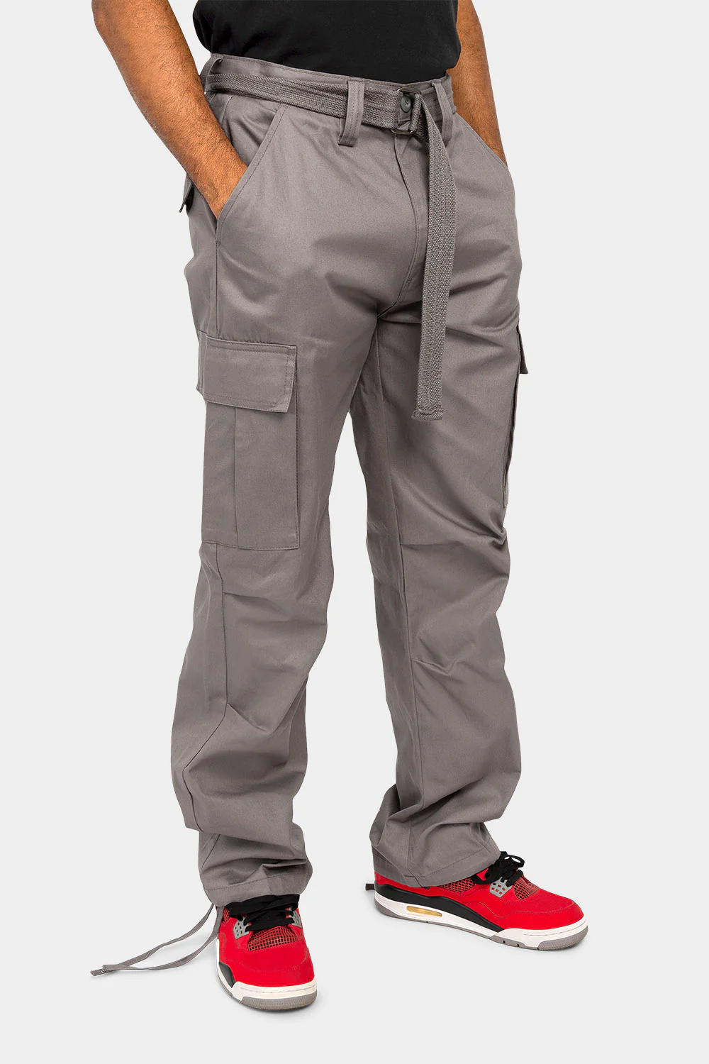 Essential Canvas Cargo Pants with Belt - Image 10