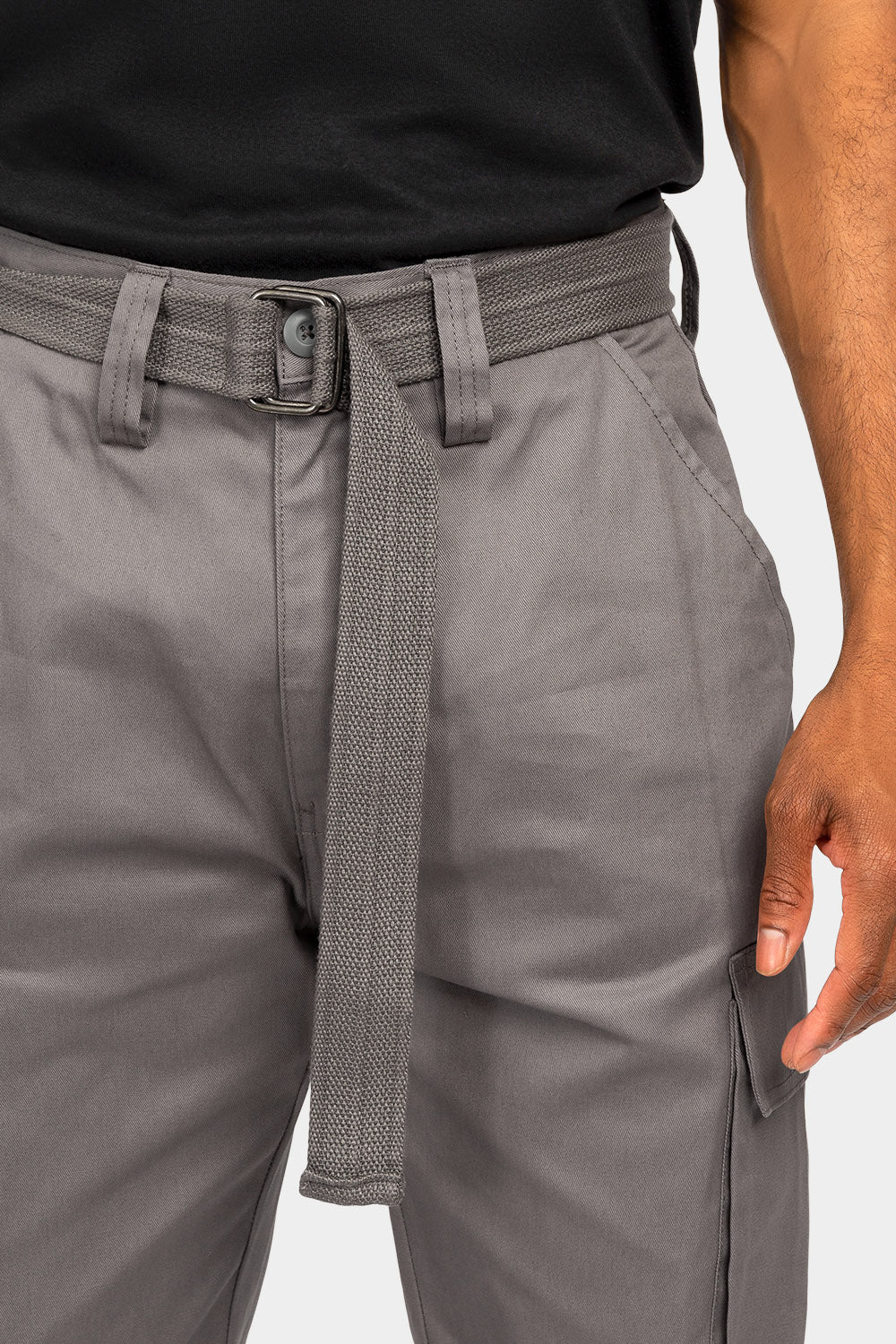 Essential Canvas Cargo Pants with Belt - Image 11