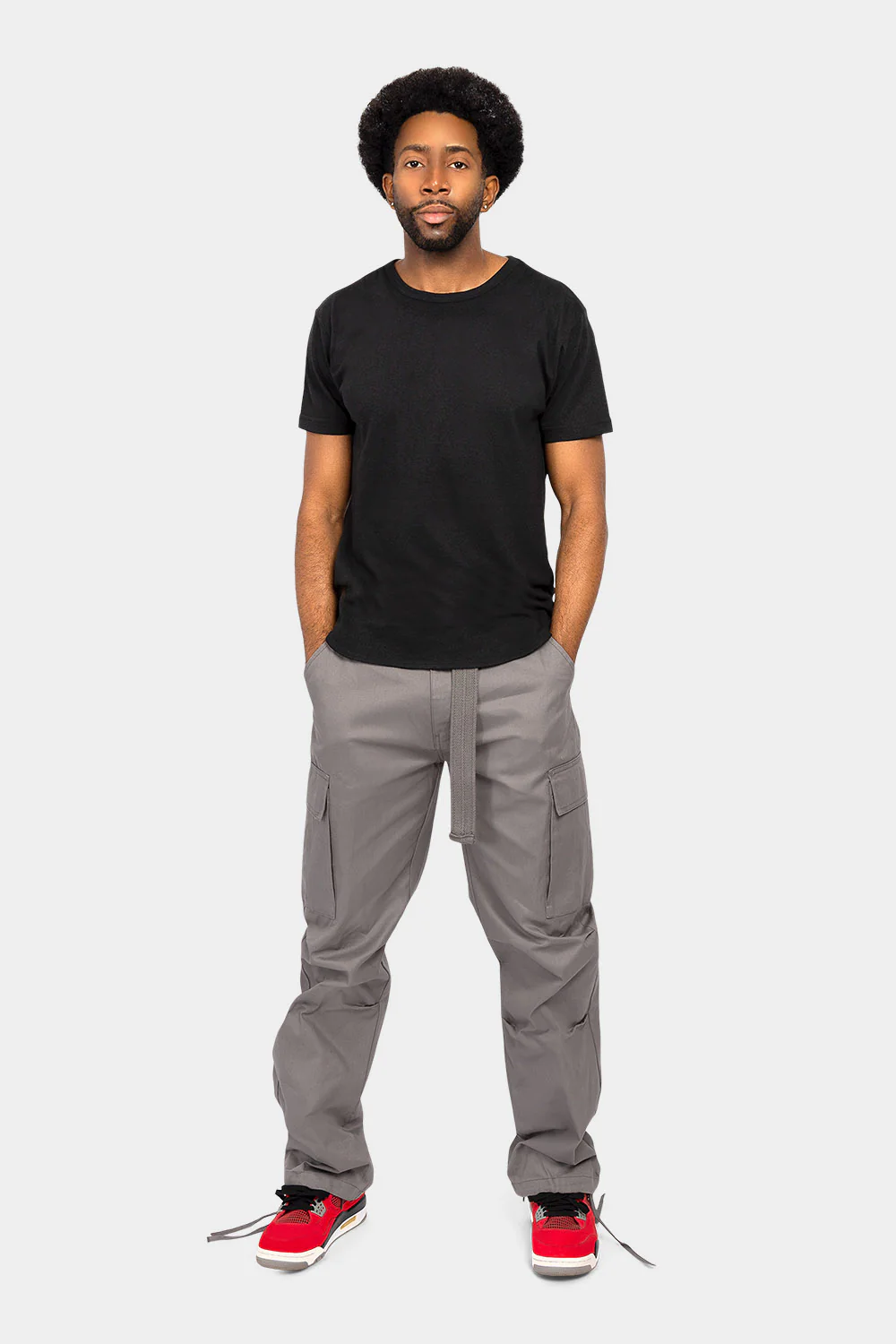 Essential Canvas Cargo Pants with Belt - Image 12