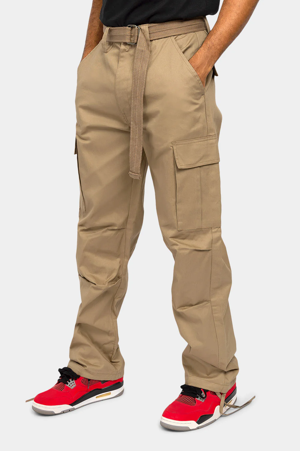 Essential Canvas Cargo Pants with Belt - Image 14