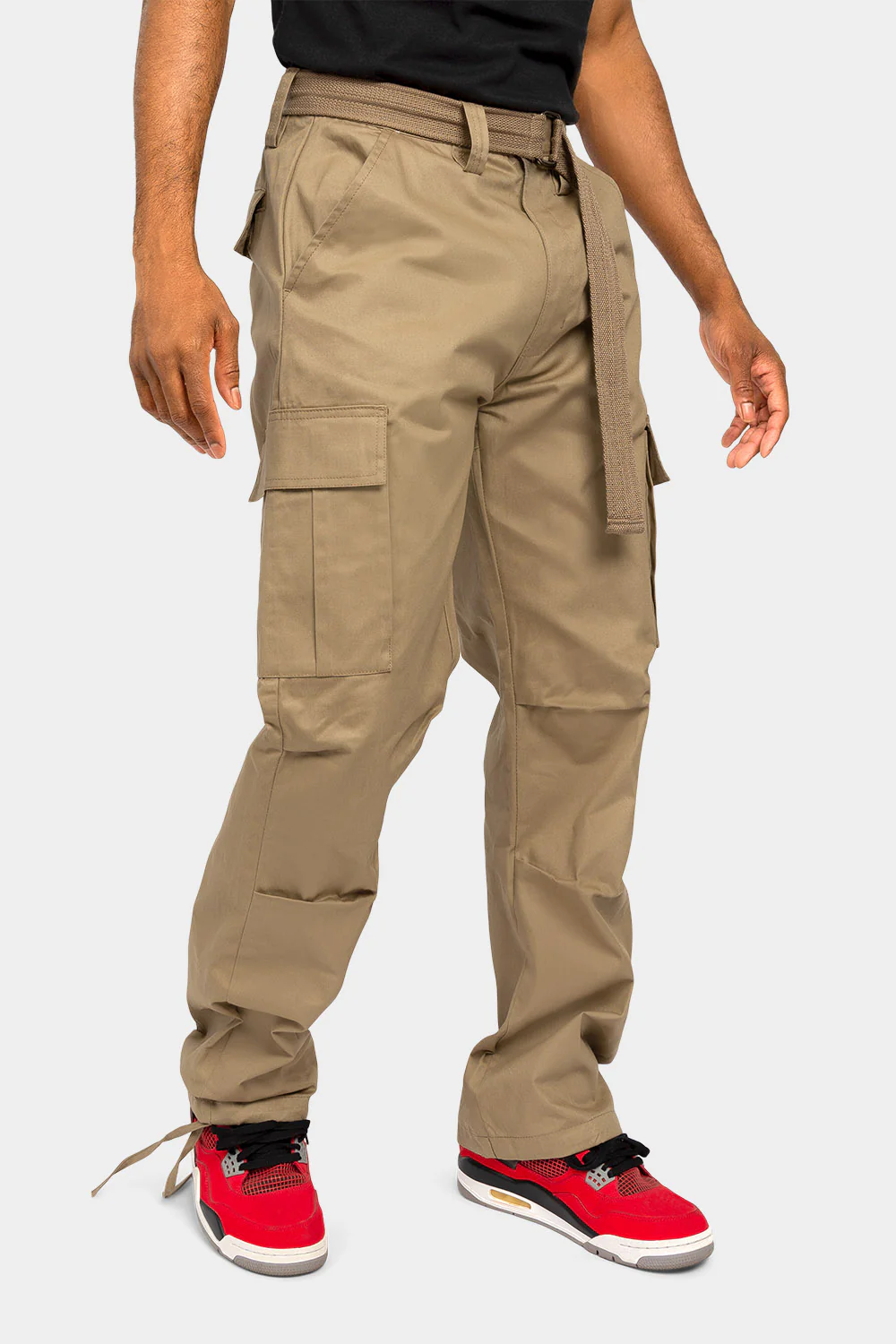 Essential Canvas Cargo Pants with Belt - Image 16