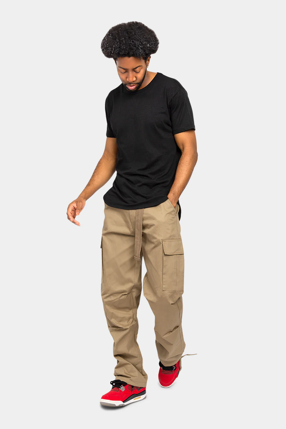 Essential Canvas Cargo Pants with Belt - Image 17