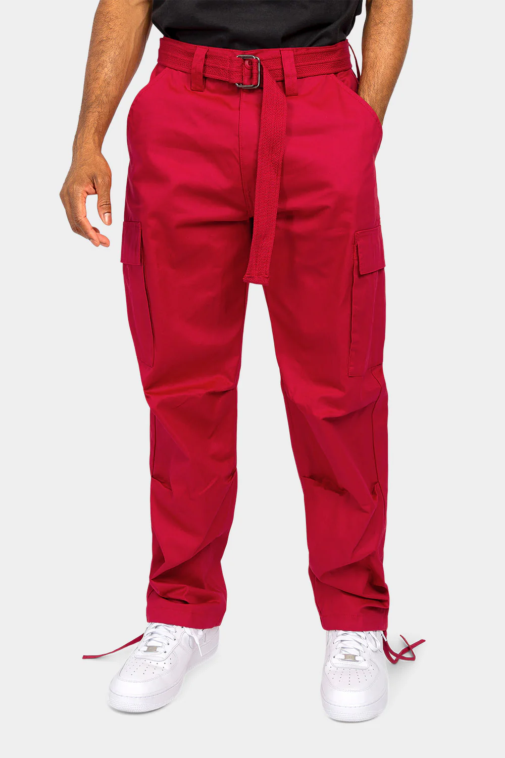 Essential Canvas Cargo Pants with Belt - Image 18