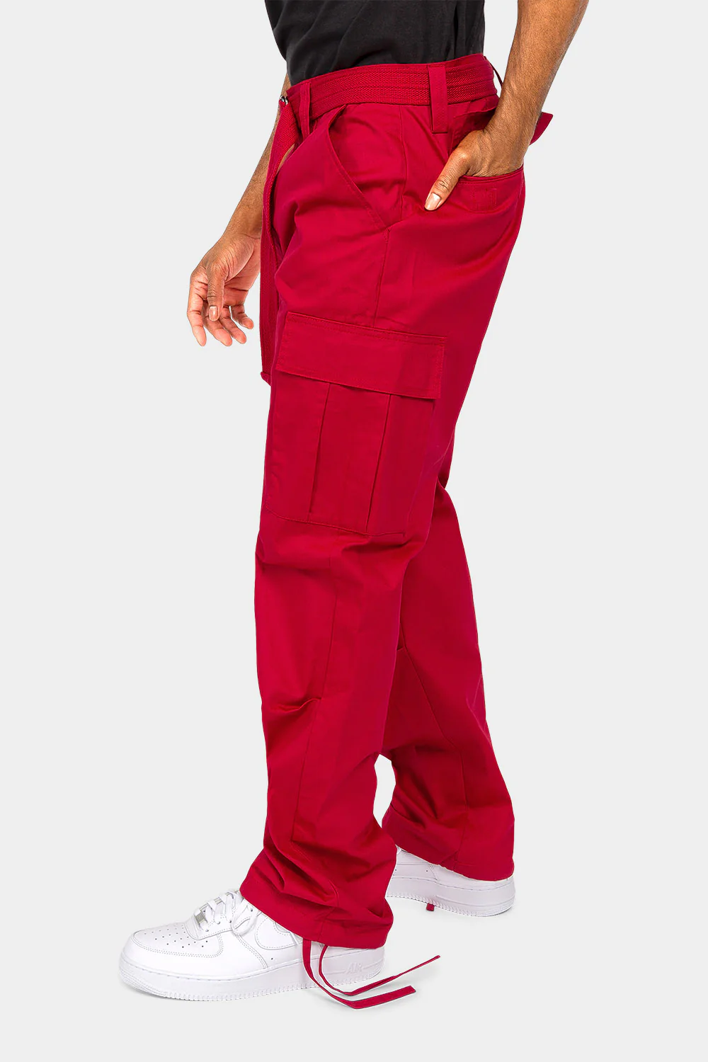 Essential Canvas Cargo Pants with Belt - Image 19