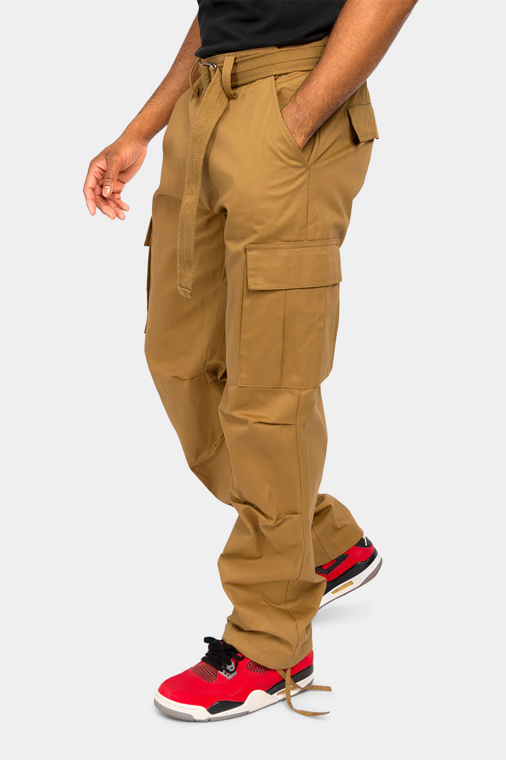 Essential Canvas Cargo Pants with Belt - Image 31
