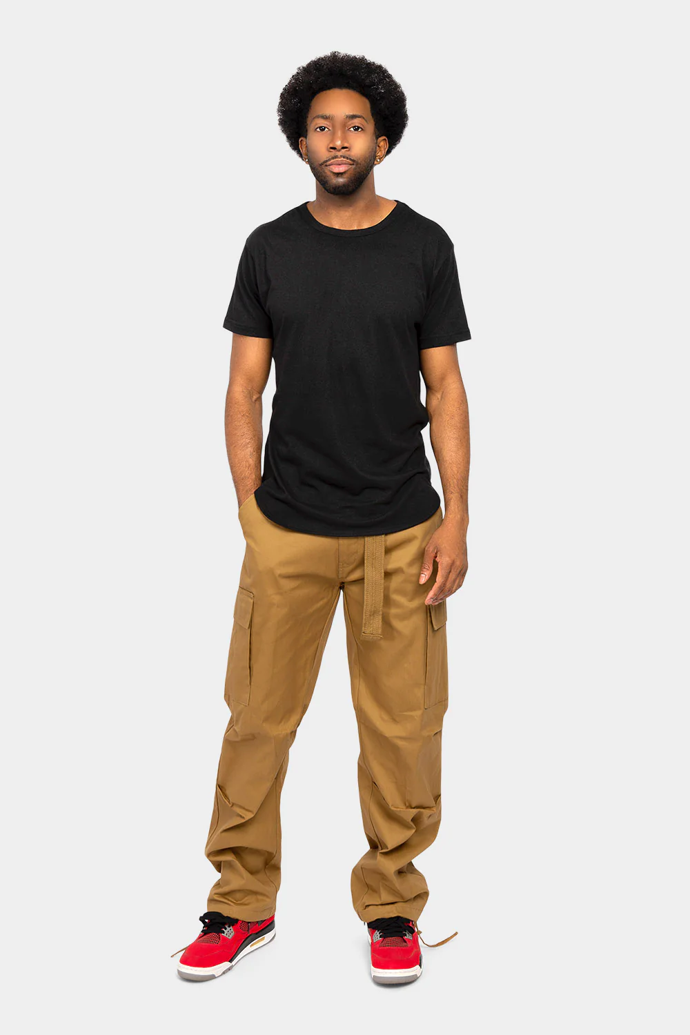 Essential Canvas Cargo Pants with Belt - Image 35