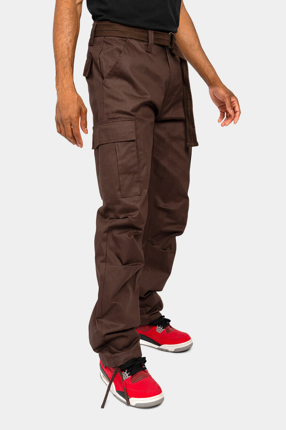 Essential Canvas Cargo Pants with Belt - Image 5