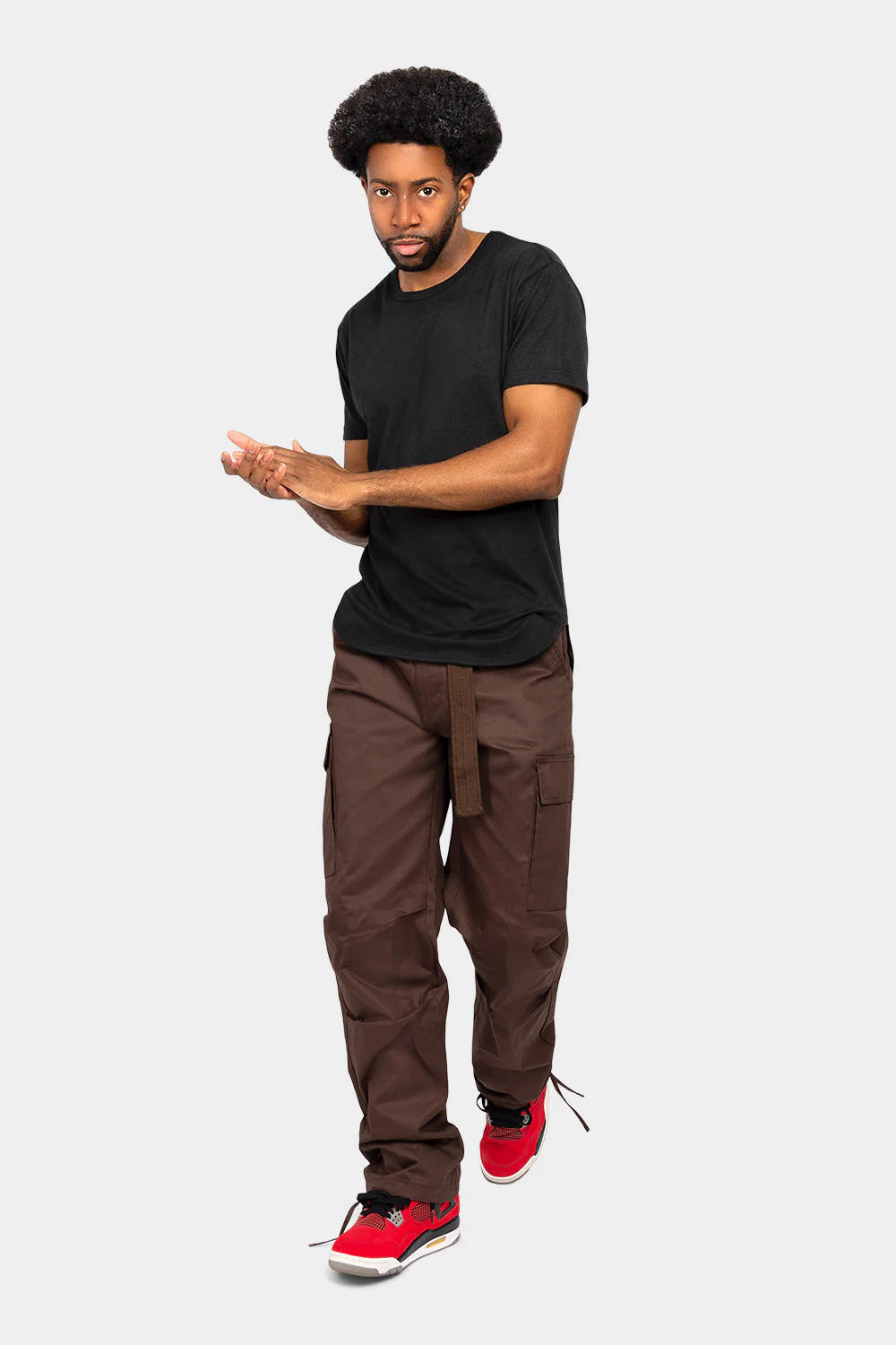 Essential Canvas Cargo Pants with Belt - Image 7