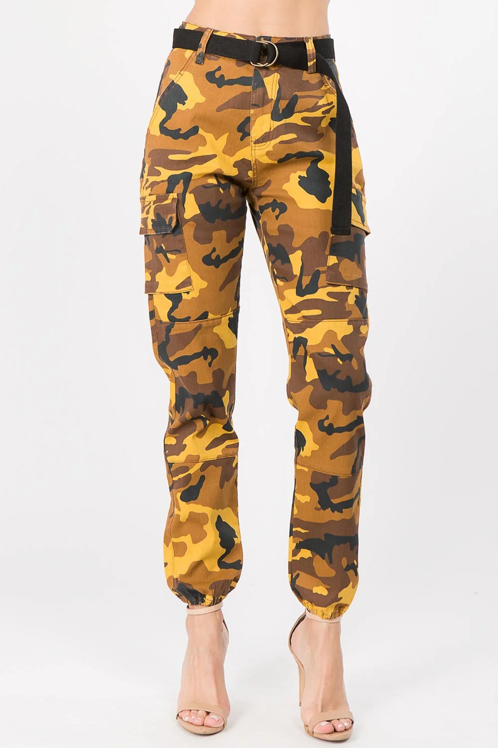 Essential High Waist Camo Cargo Joggers - Image 3