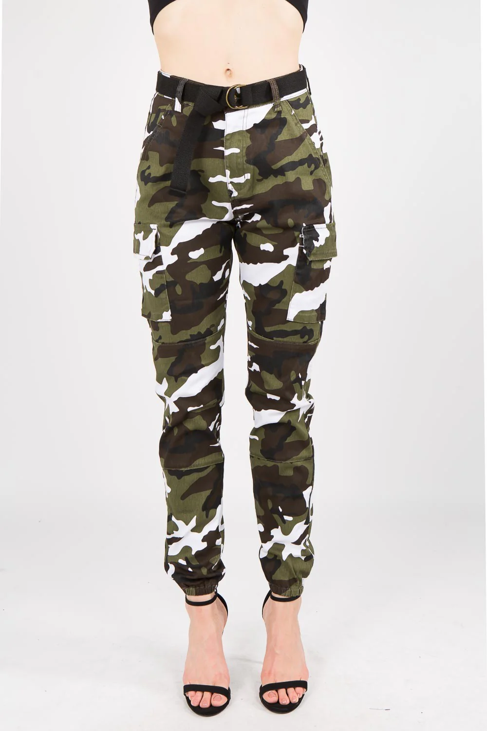 Essential High Waist Camo Cargo Joggers - Image 5