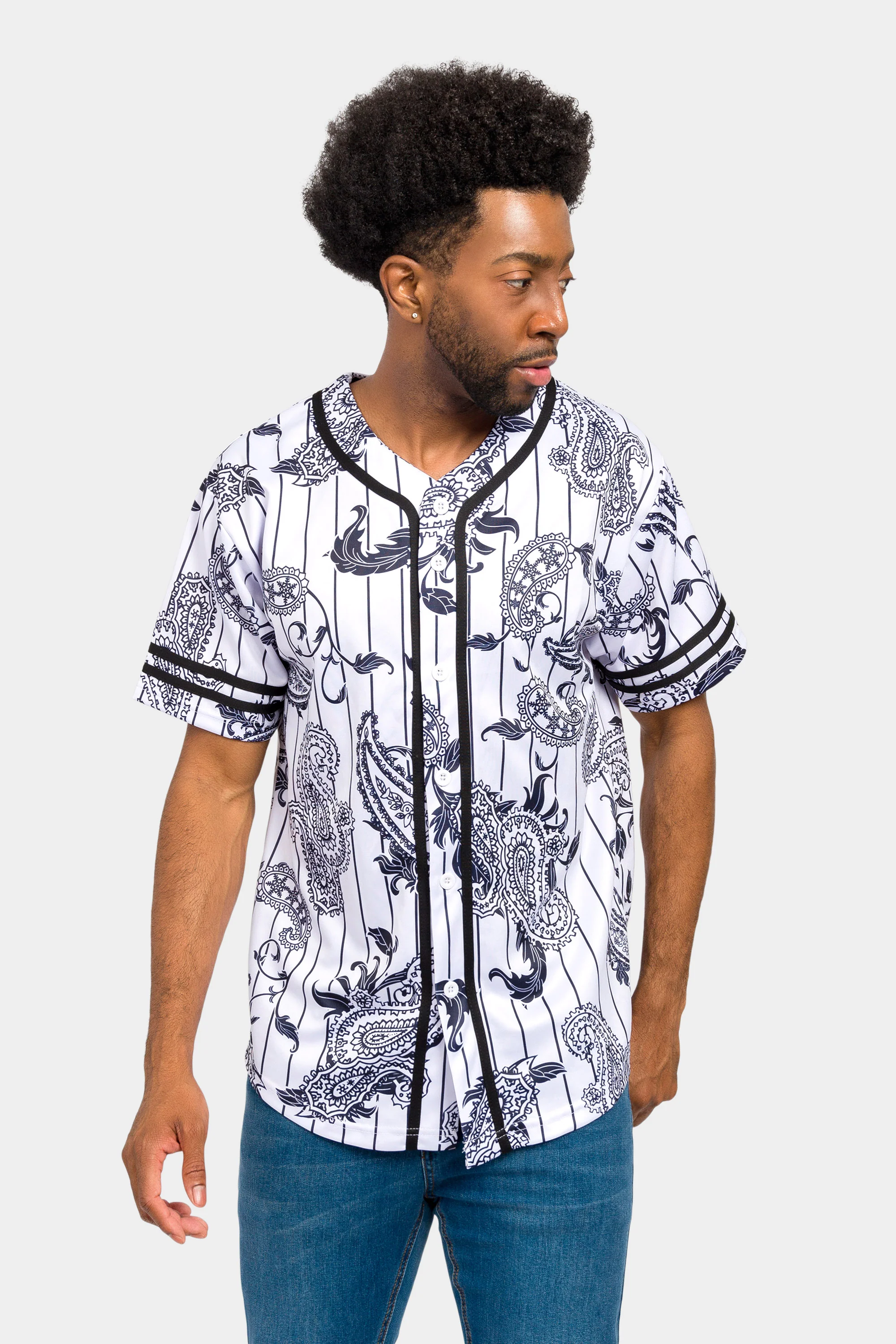 Essential Pinstripe Bandana Paisley Baseball Jersey - Image 11