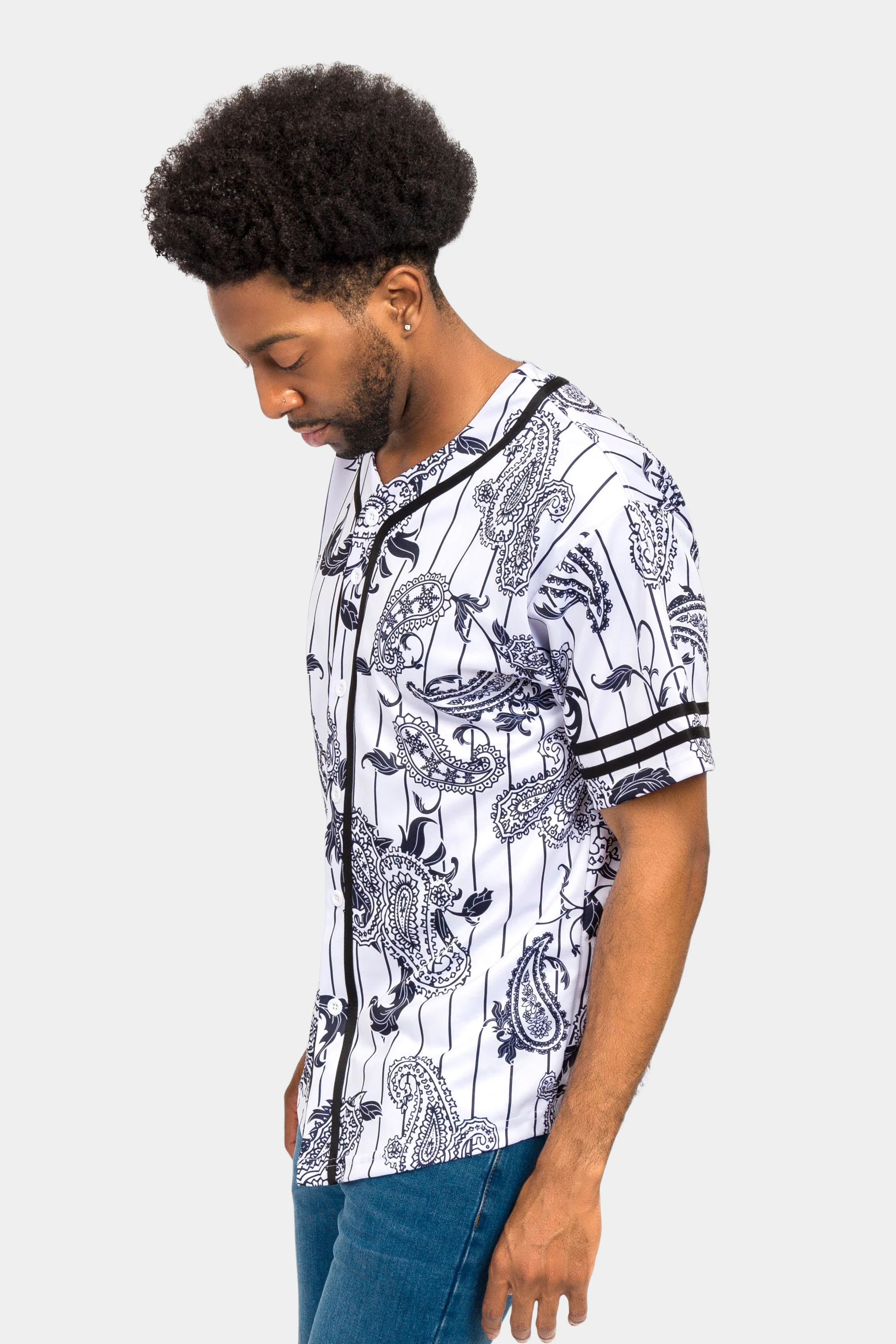 Essential Pinstripe Bandana Paisley Baseball Jersey - Image 12