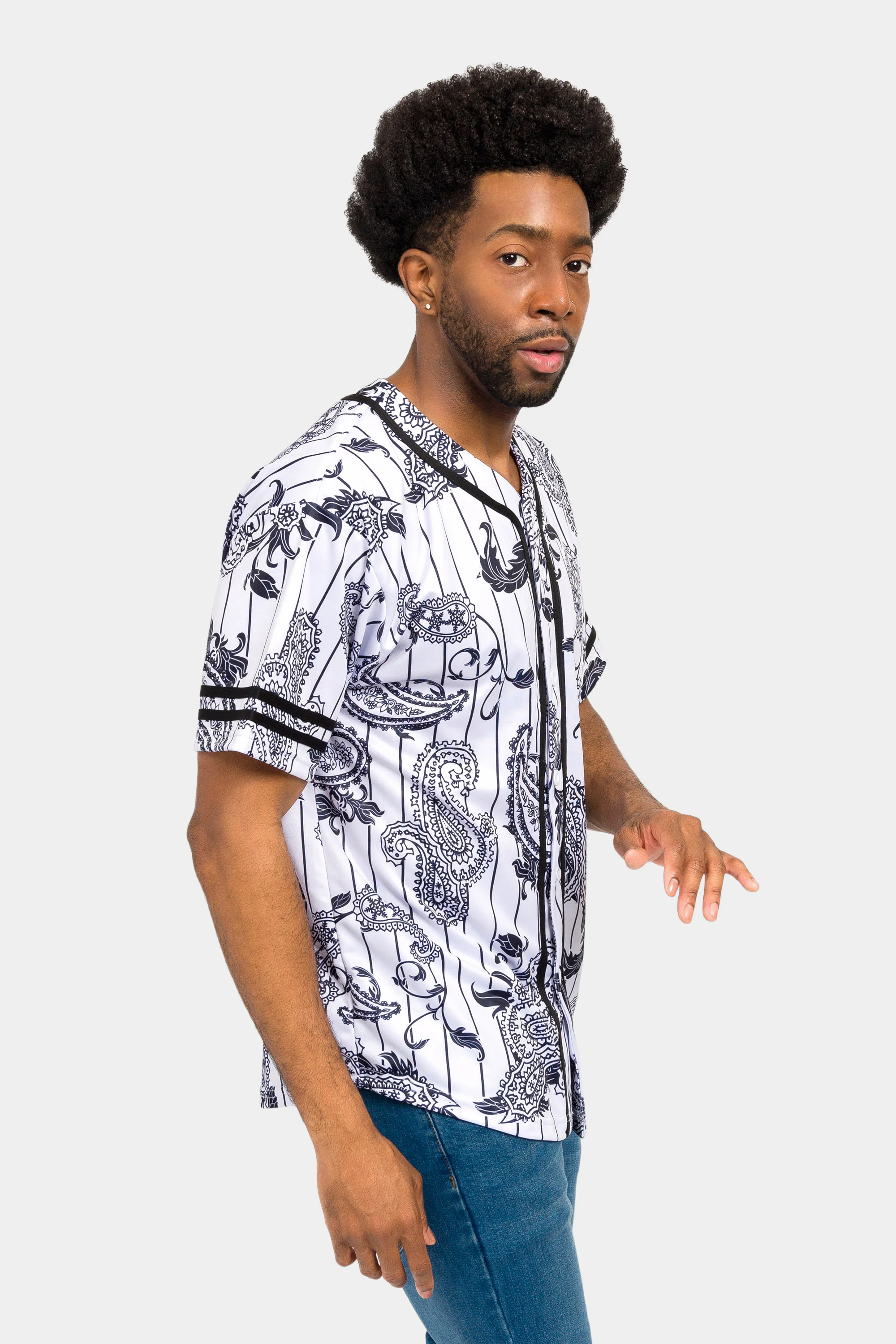 Essential Pinstripe Bandana Paisley Baseball Jersey - Image 14