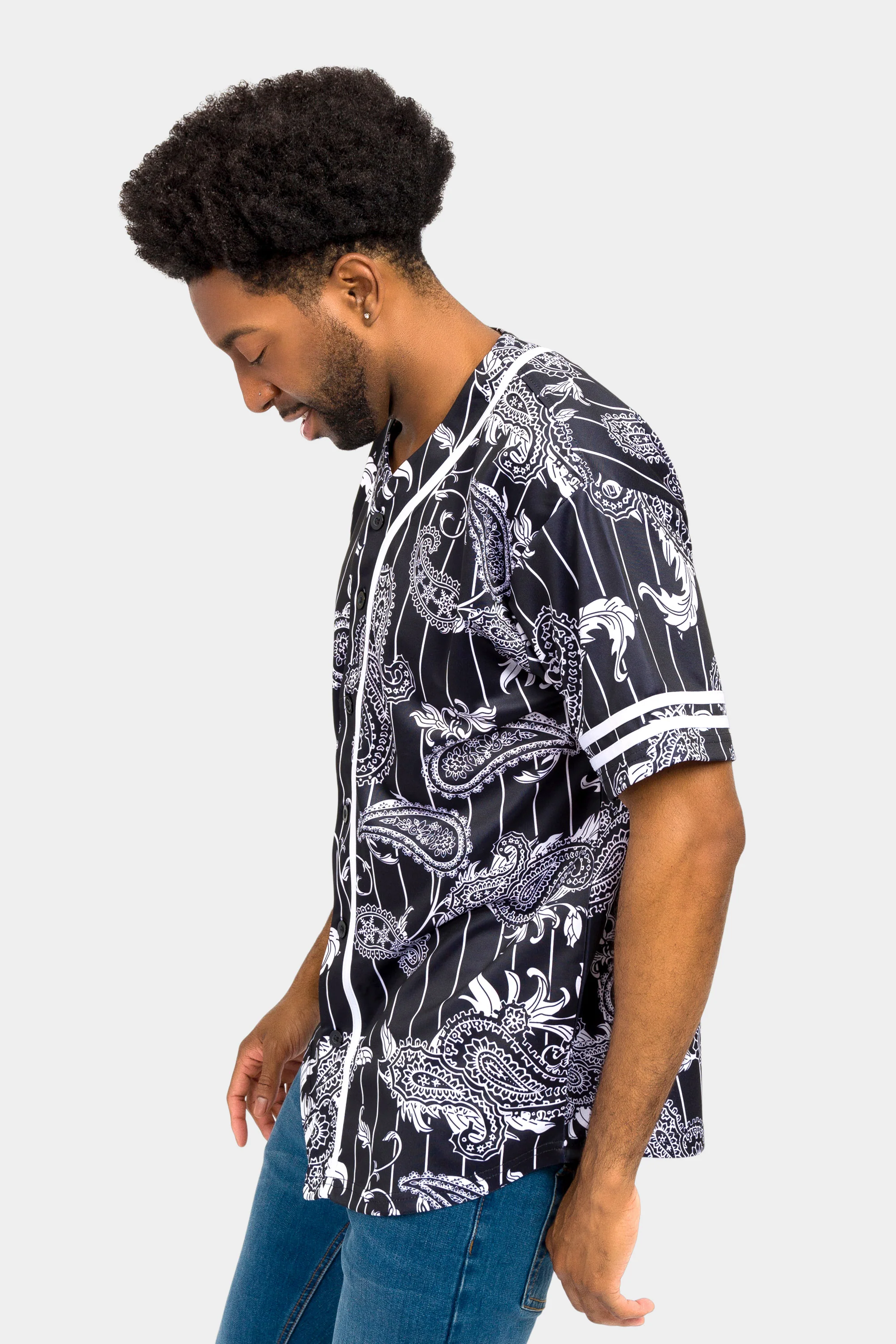 Essential Pinstripe Bandana Paisley Baseball Jersey - Image 17