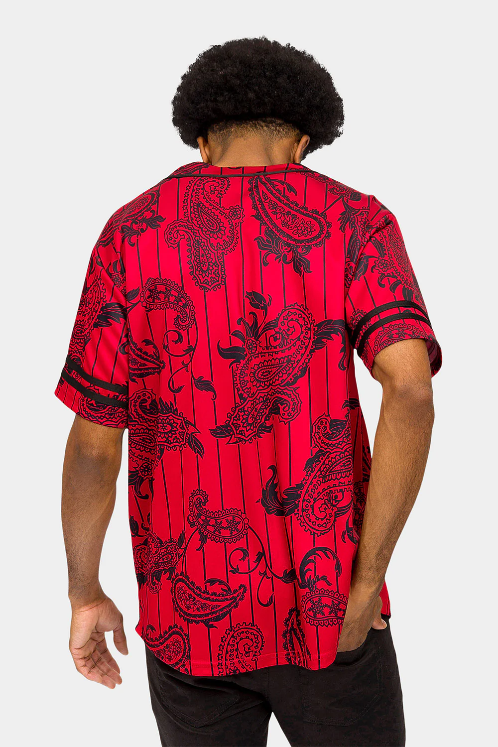 Essential Pinstripe Bandana Paisley Baseball Jersey - Image 3