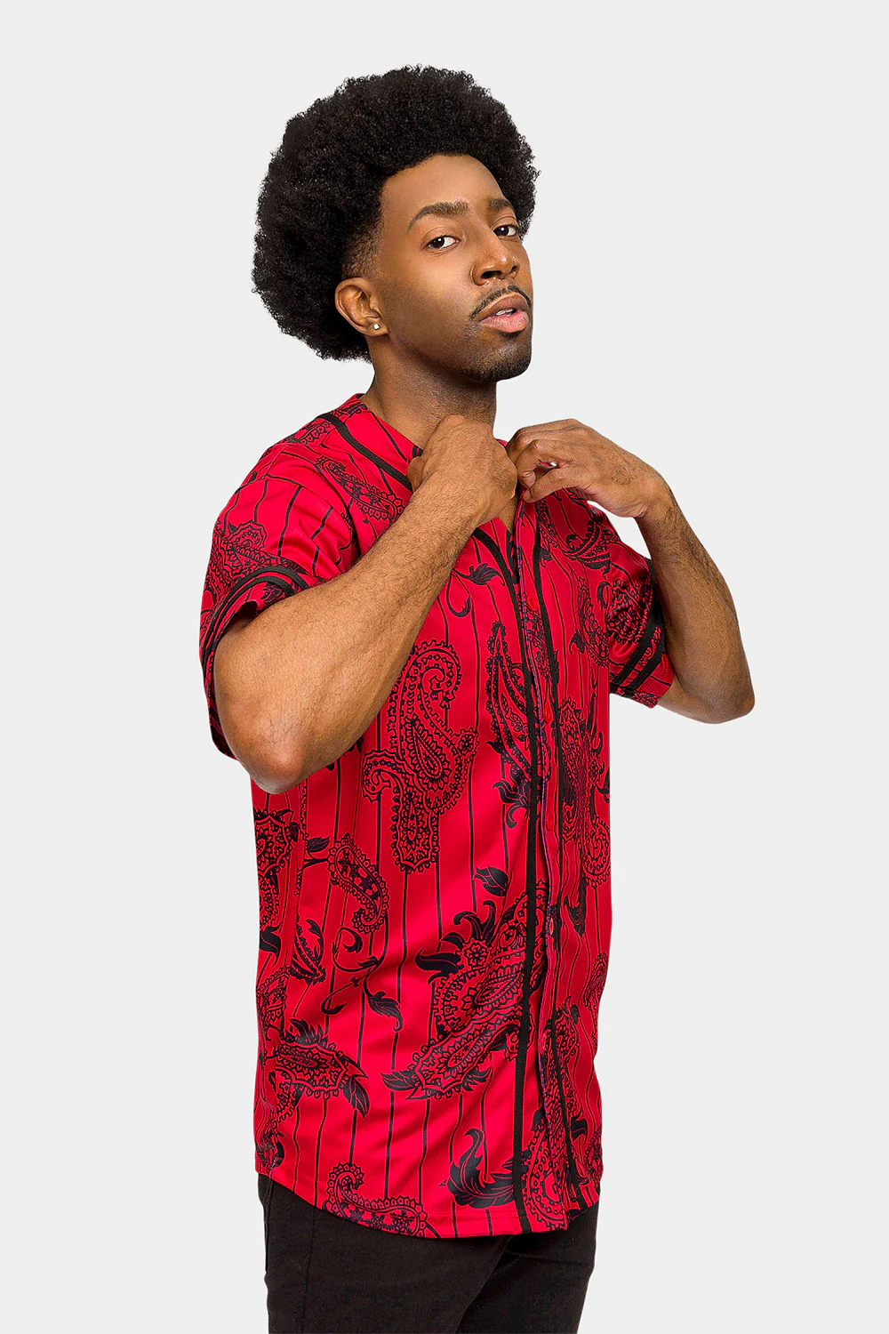 Essential Pinstripe Bandana Paisley Baseball Jersey - Image 4