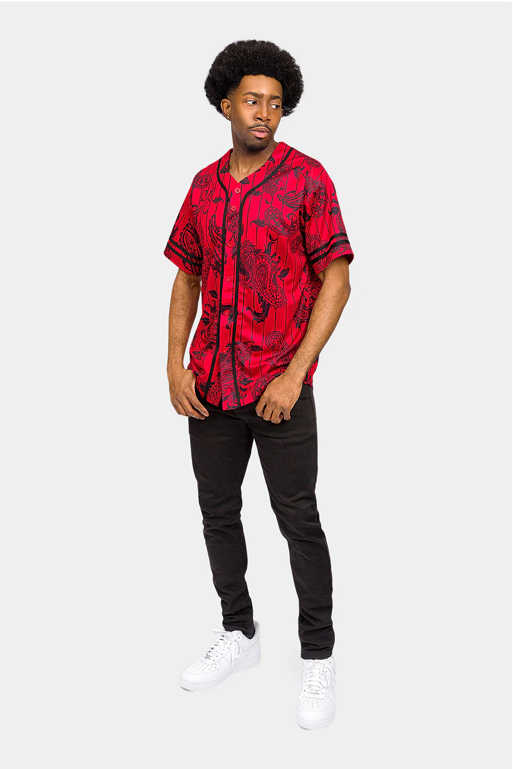 Essential Pinstripe Bandana Paisley Baseball Jersey - Image 5
