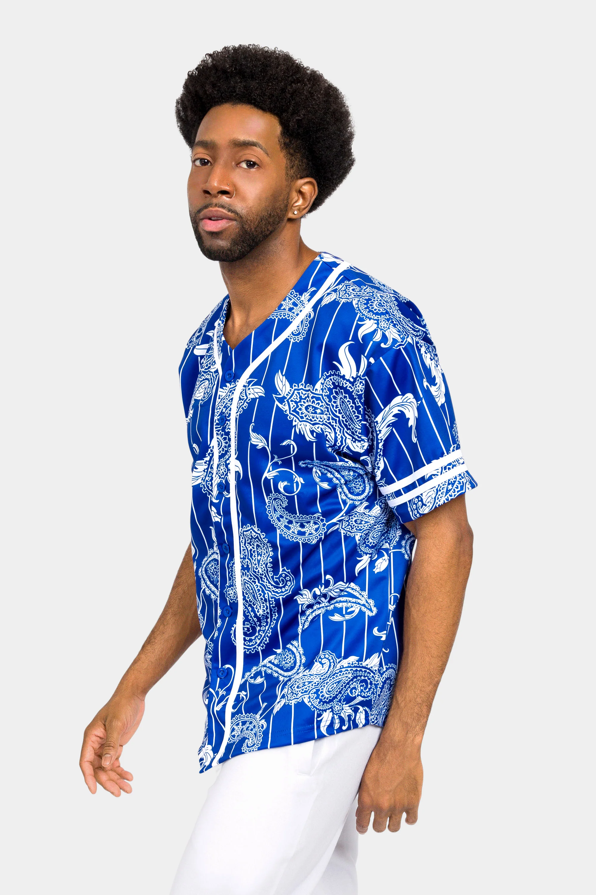Essential Pinstripe Bandana Paisley Baseball Jersey - Image 7