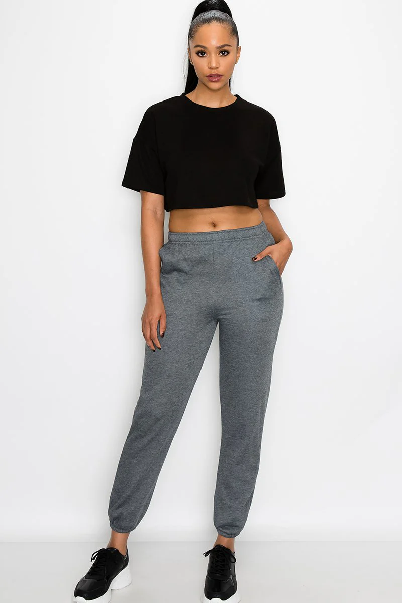 Essential Solid Lightweight Fleece Sweatpants - Image 11