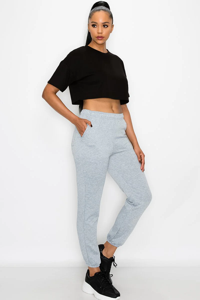 Essential Solid Lightweight Fleece Sweatpants - Image 13