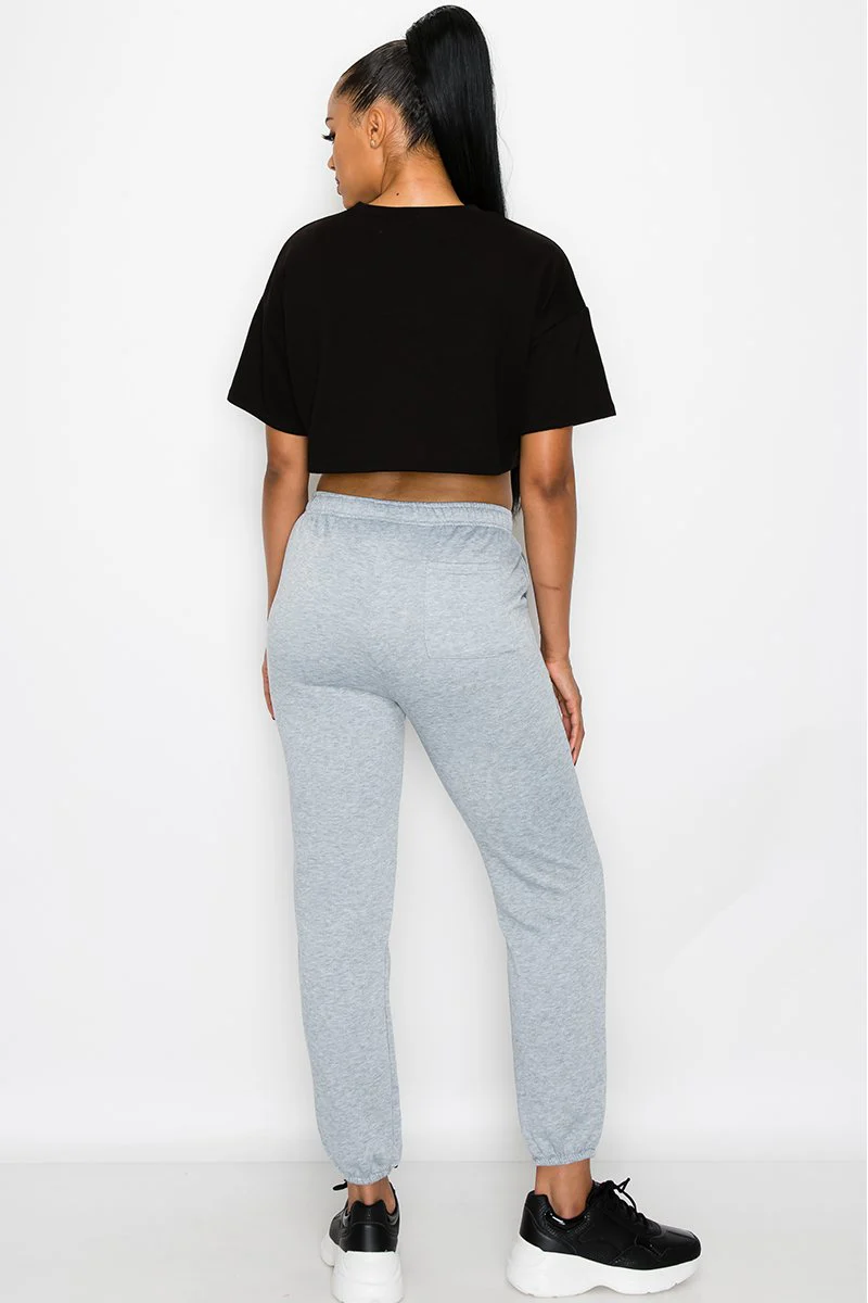 Essential Solid Lightweight Fleece Sweatpants - Image 14