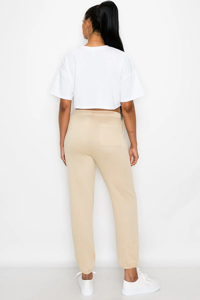 Essential Solid Lightweight Fleece Sweatpants - Image 2