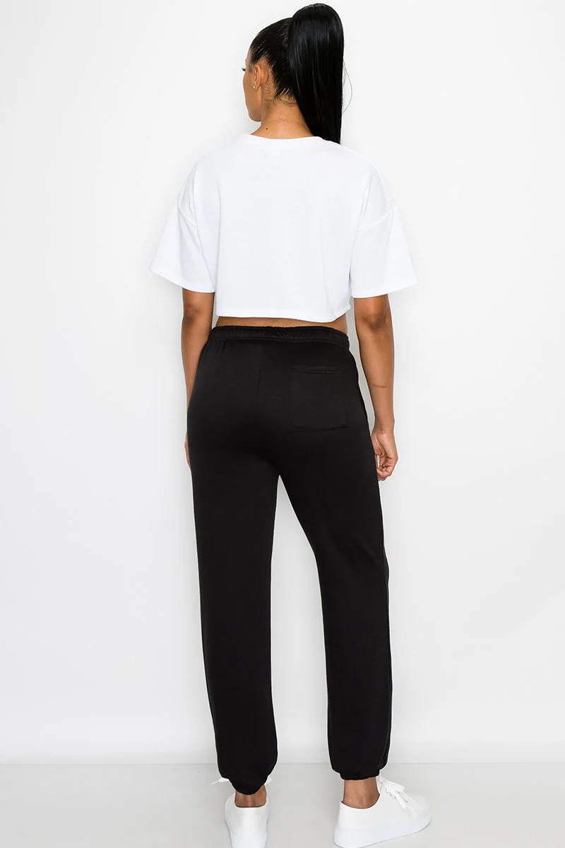 Essential Solid Lightweight Fleece Sweatpants - Image 4