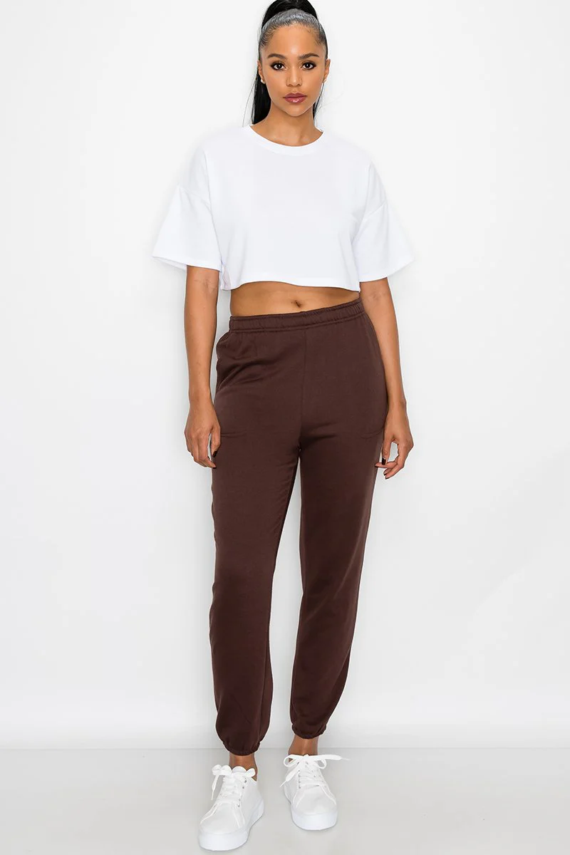 Essential Solid Lightweight Fleece Sweatpants - Image 5