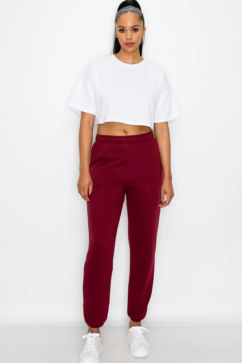 Essential Solid Lightweight Fleece Sweatpants - Image 7