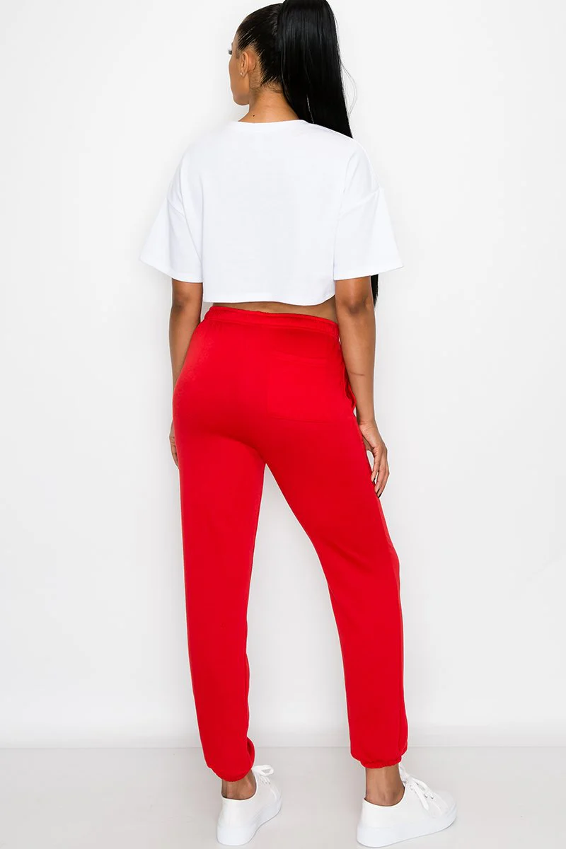 Essential Solid Lightweight Fleece Sweatpants - Image 10