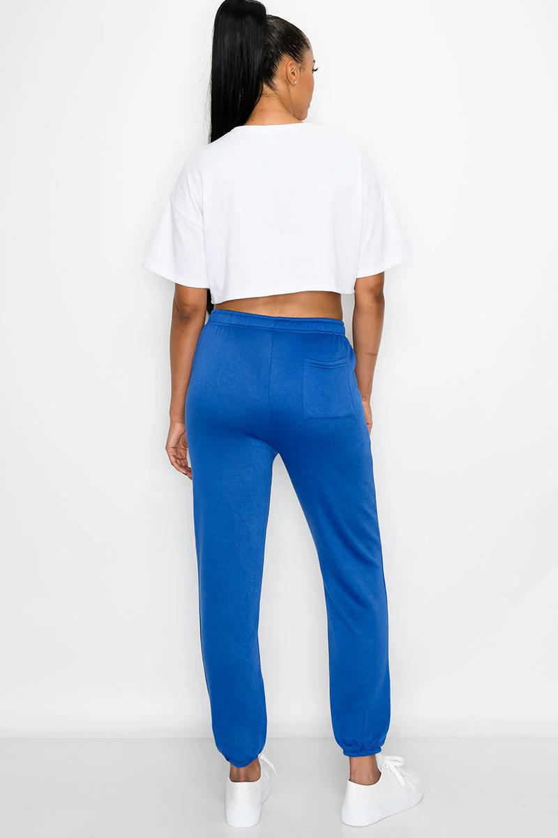 Essential Solid Lightweight Fleece Sweatpants - Image 12