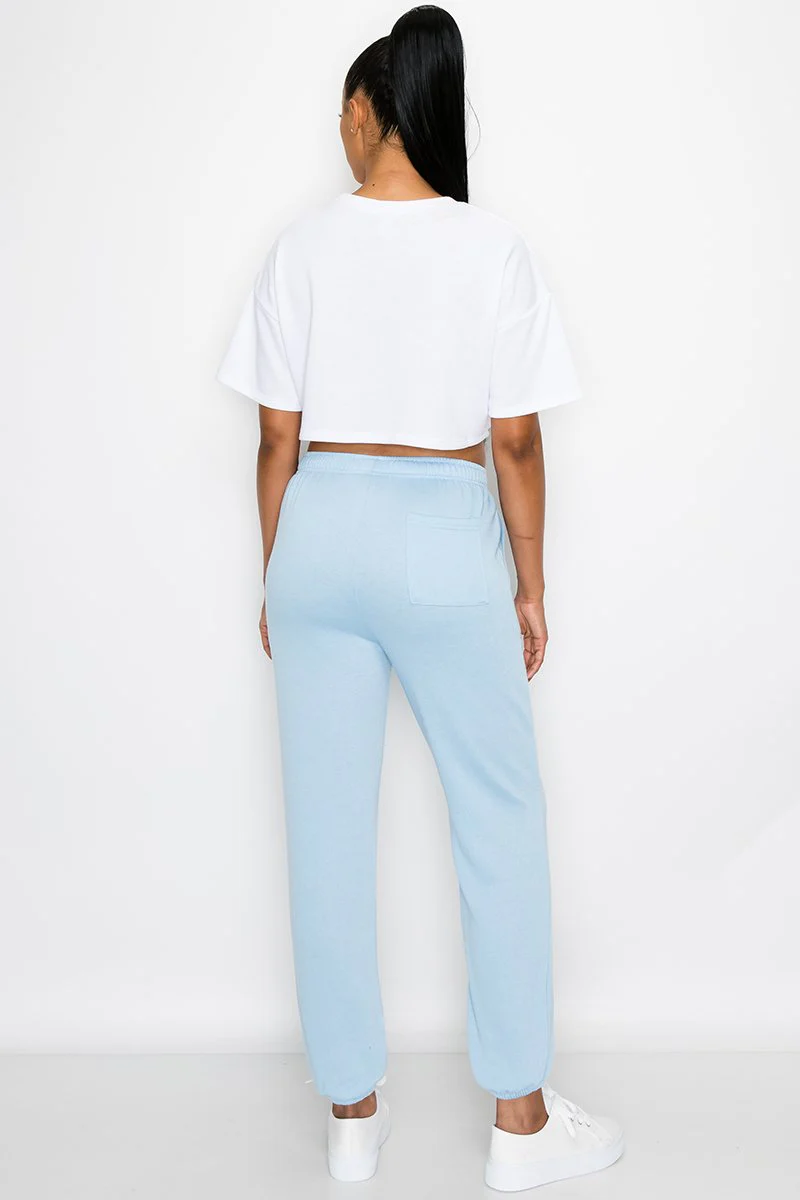 Essential Solid Lightweight Fleece Sweatpants - Image 14