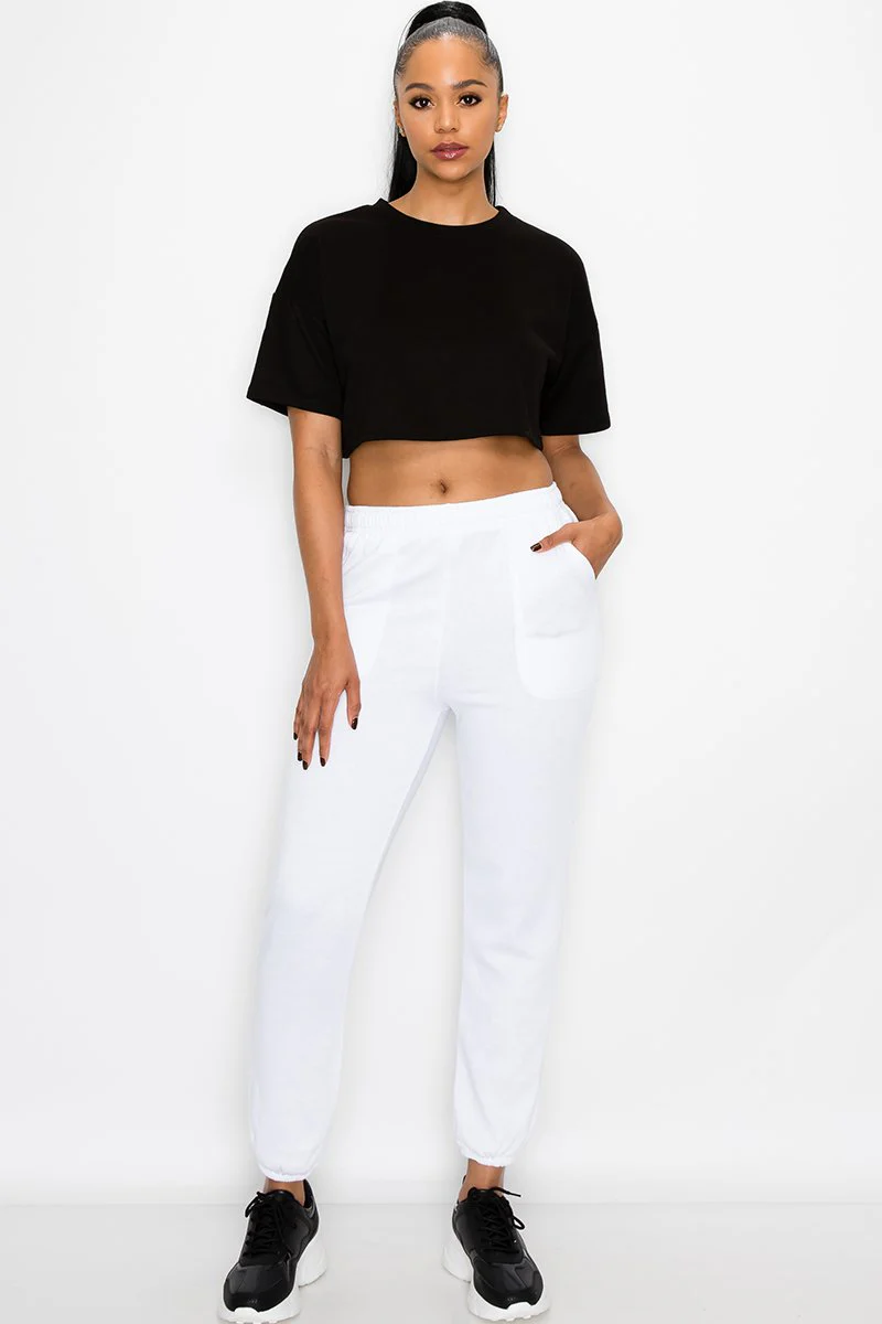Essential Solid Lightweight Fleece Sweatpants - Image 15