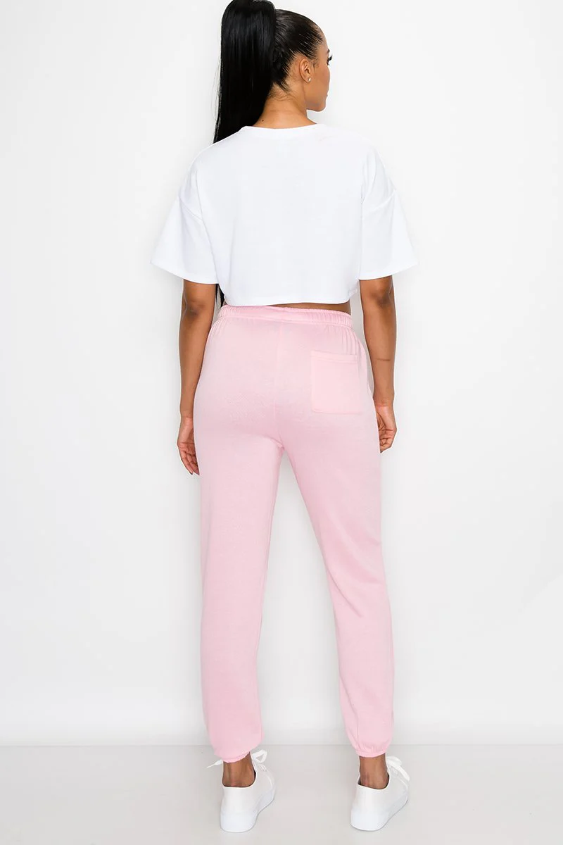 Essential Solid Lightweight Fleece Sweatpants - Image 2