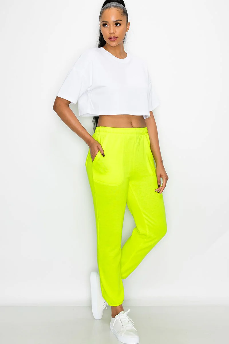 Essential Solid Lightweight Fleece Sweatpants - Image 3