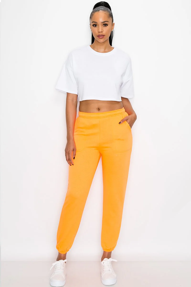 Essential Solid Lightweight Fleece Sweatpants - Image 5