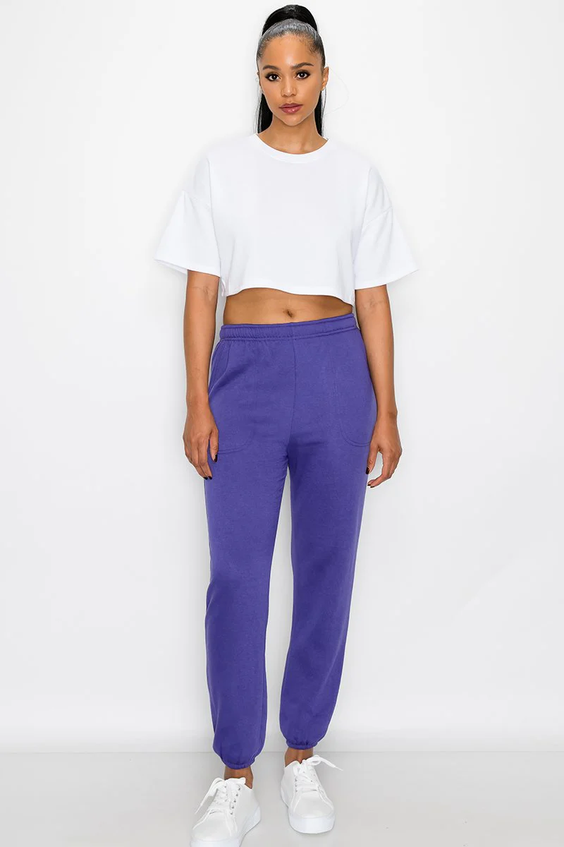 Essential Solid Lightweight Fleece Sweatpants - Image 7