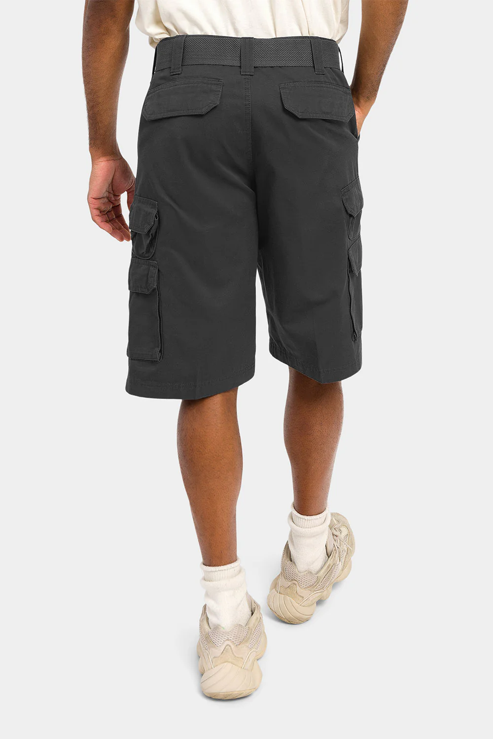 Essential Solid Relaxed Fit Chino Cargo Shorts - Image 11