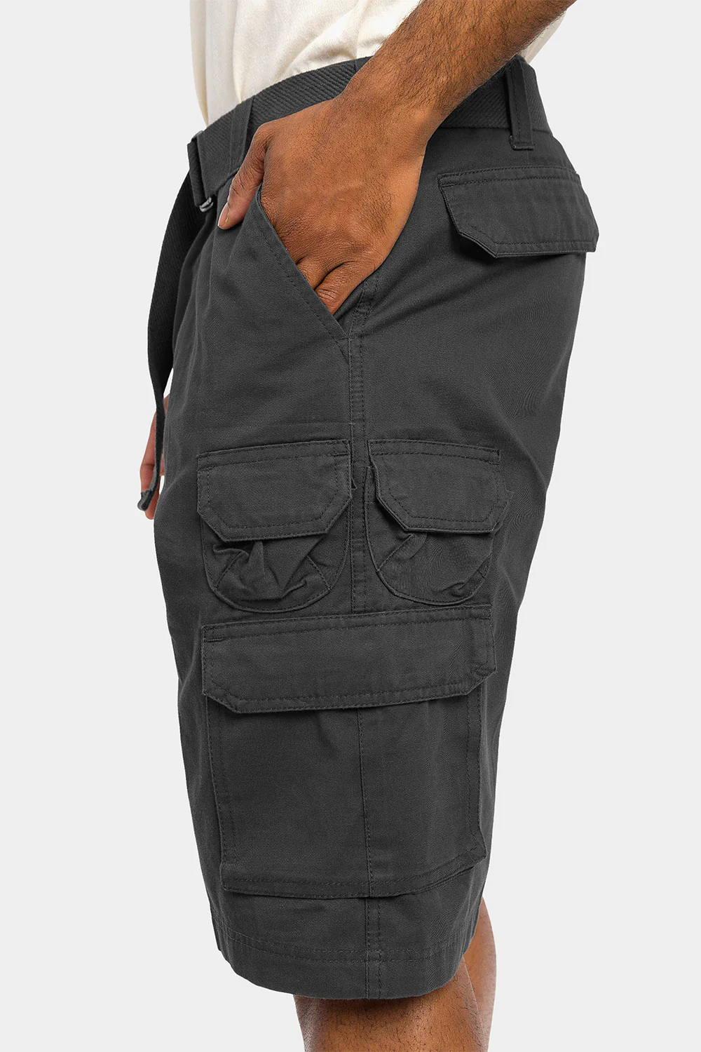 Essential Solid Relaxed Fit Chino Cargo Shorts - Image 12