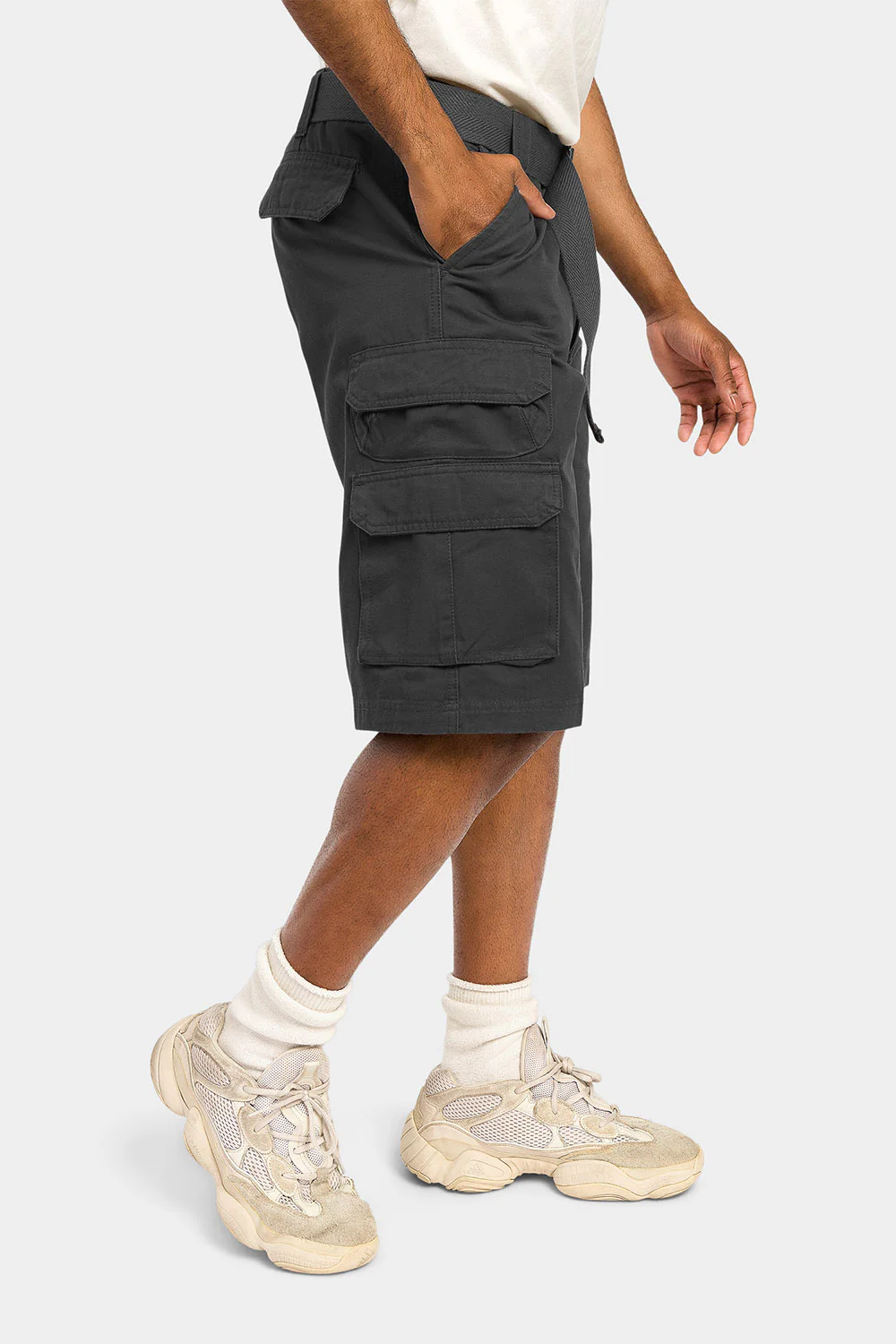 Essential Solid Relaxed Fit Chino Cargo Shorts - Image 14