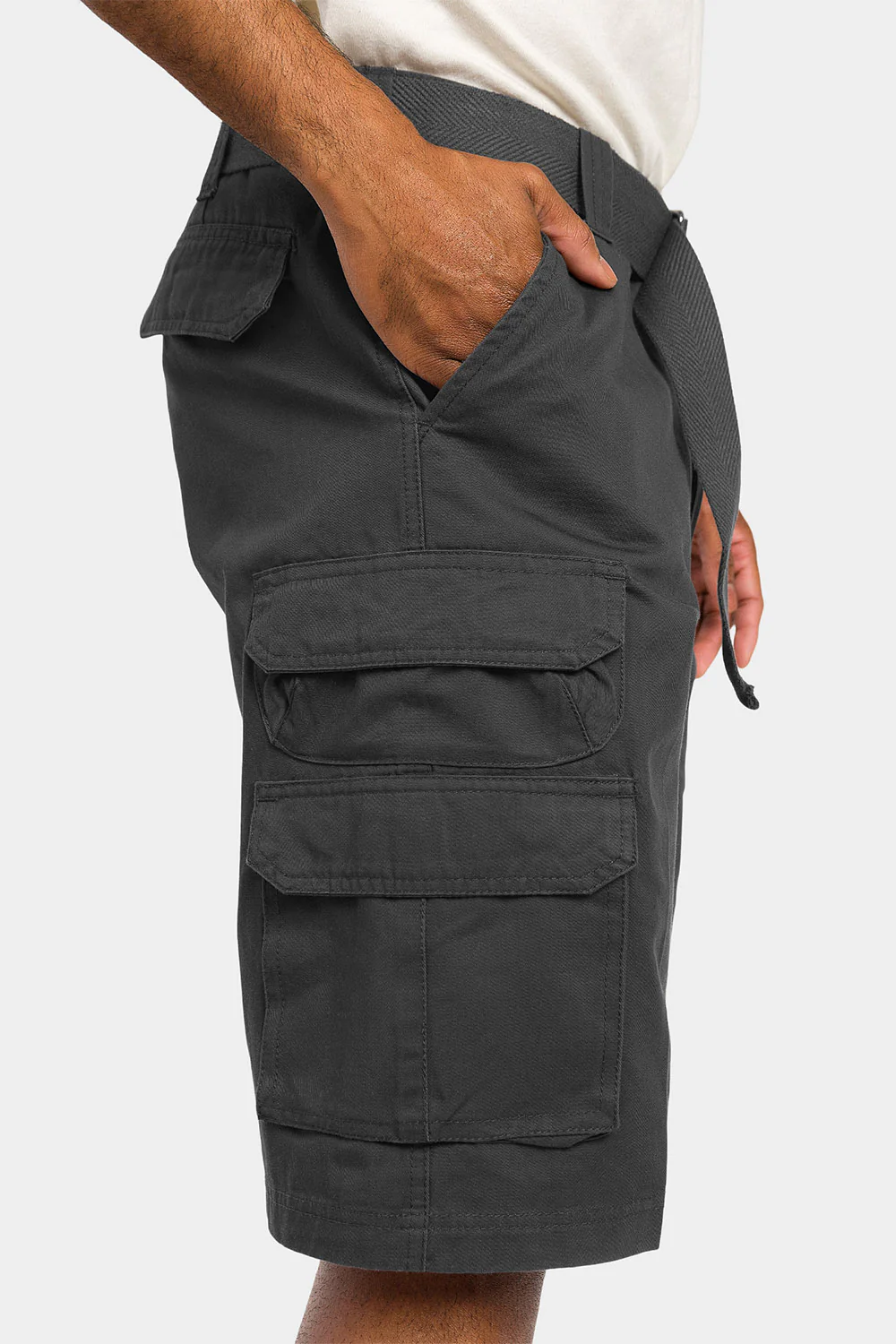 Essential Solid Relaxed Fit Chino Cargo Shorts - Image 15
