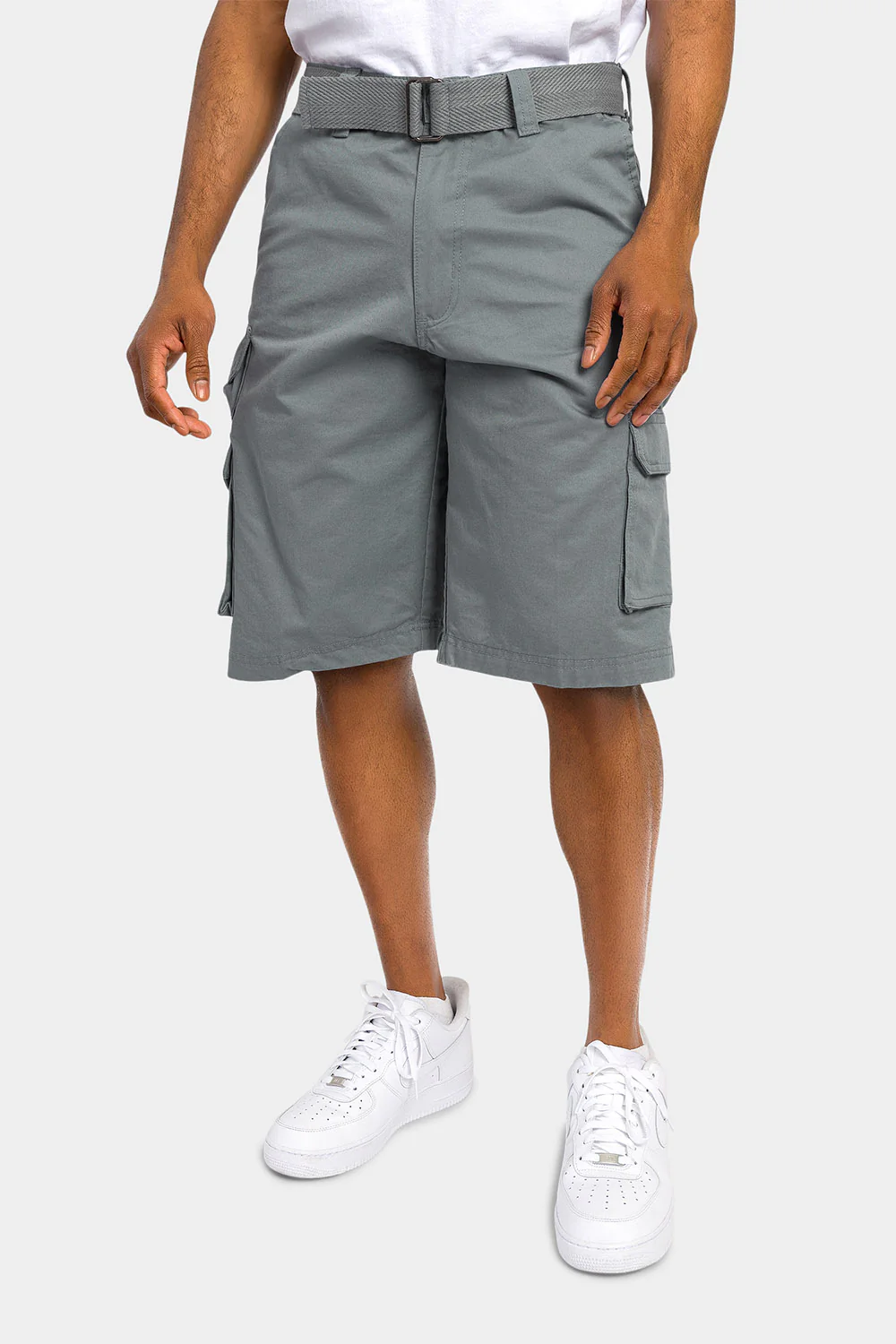 Essential Solid Relaxed Fit Chino Cargo Shorts - Image 2