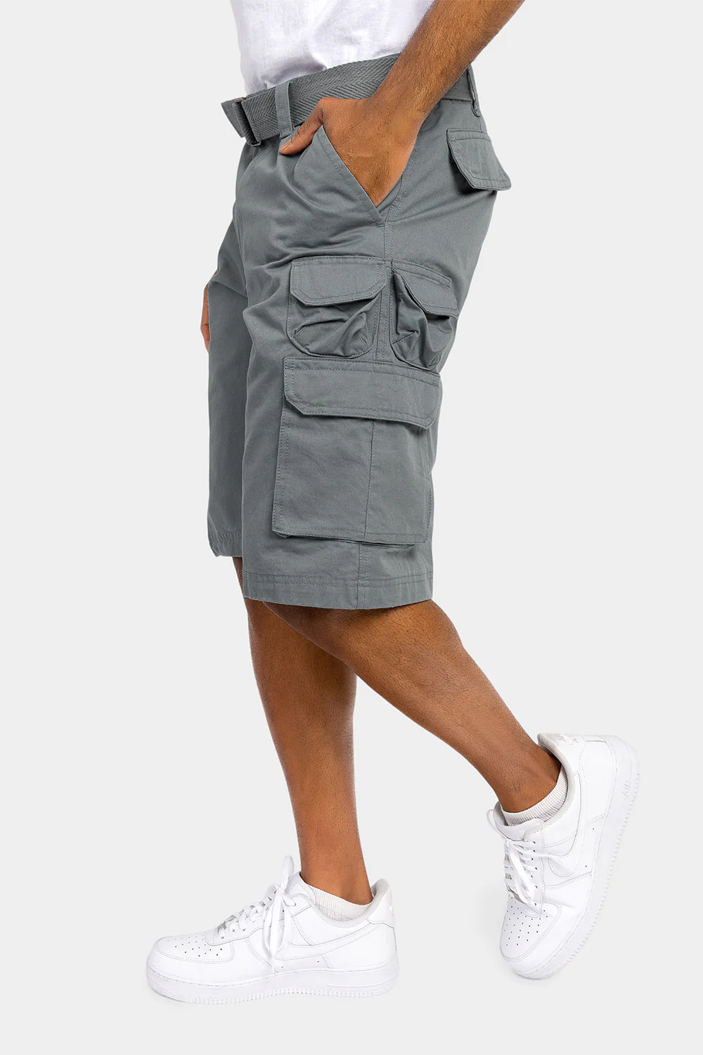 Essential Solid Relaxed Fit Chino Cargo Shorts - Image 3